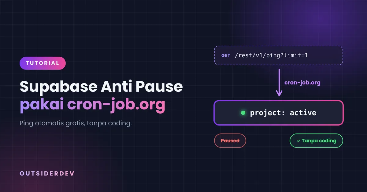 Cara Agar Supabase Gratis Tidak Pause: Ping Otomatis dengan cron-job.org (Tanpa Coding)